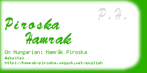 piroska hamrak business card