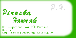 piroska hamrak business card